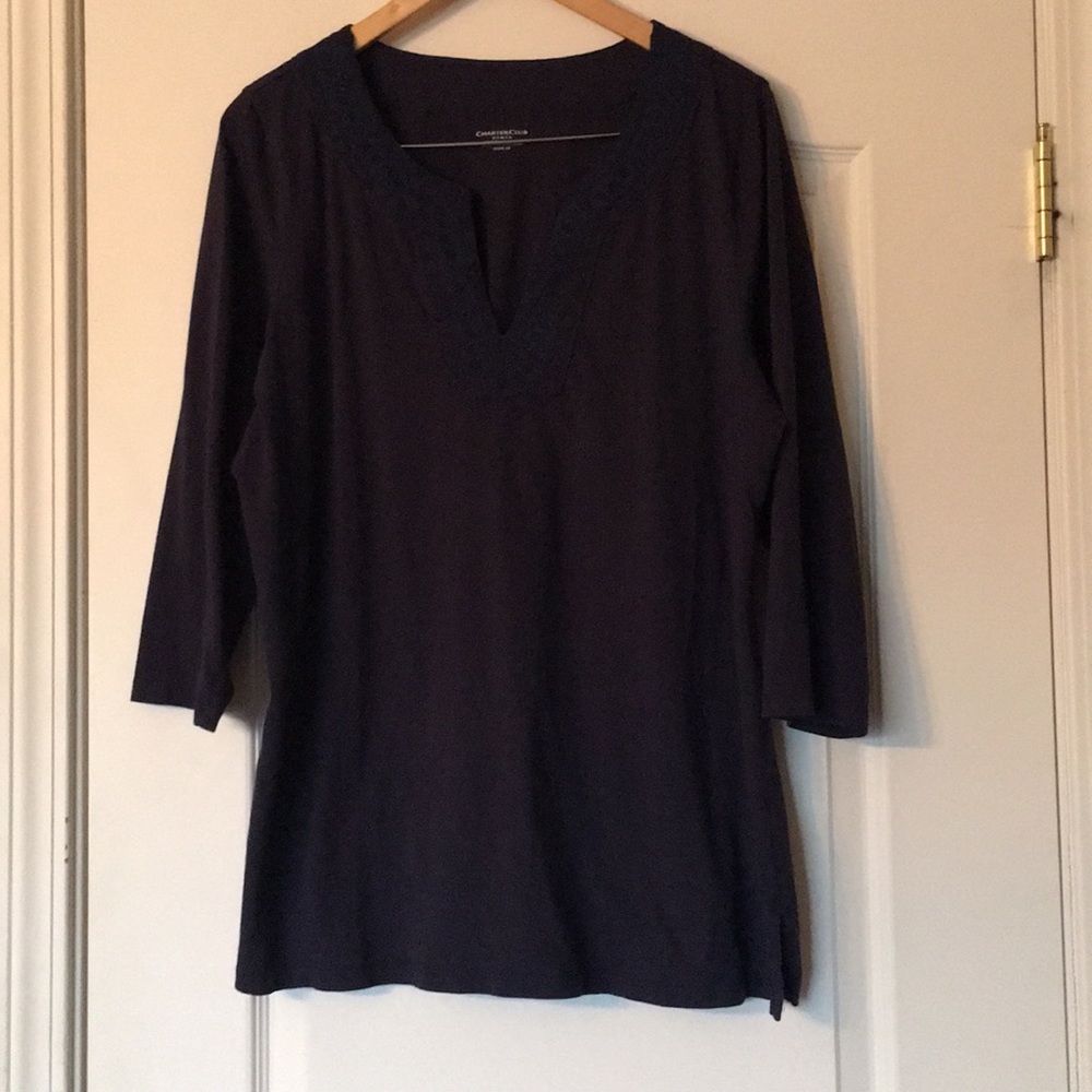 Navy tunic top